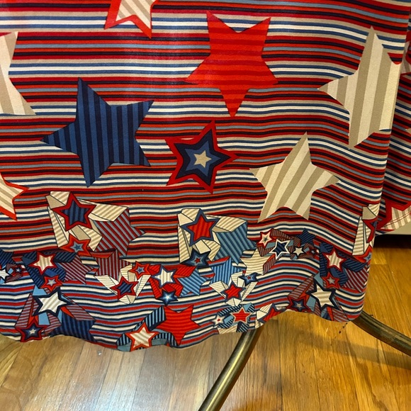 LuLaRoe Carly Dress - size XXS - Red, White, Blue, Tan - Stars and Stripes - Picture 7 of 8